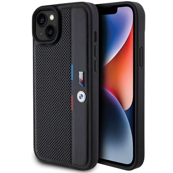 iPhone 15 Plus / 14 Plus 6.7" Melns aizsargvāciņš hardcase Perforated Tricolor